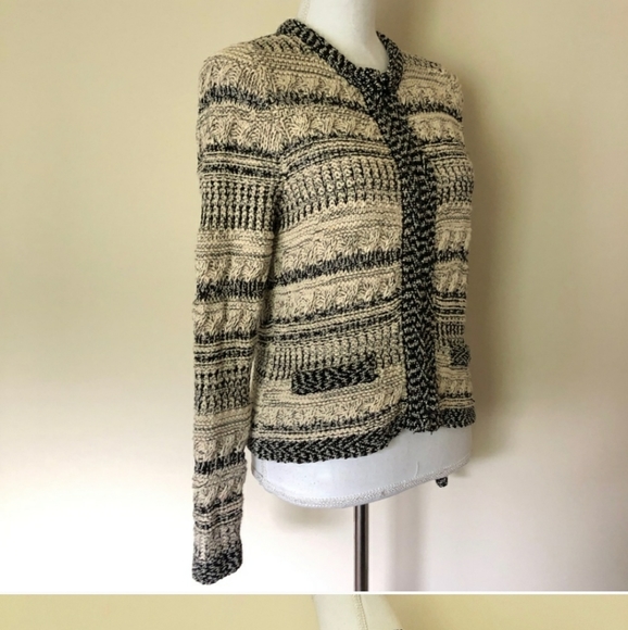Chicos Neutral & Black Knit Cardigan - Picture 2 of 3